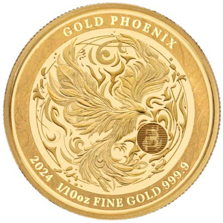 Niue: Phoenix 1/10 oz Gold 2024 Prooflike Coin
