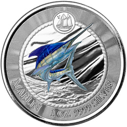 Cayman Islands: Marlin kolorowany 1 uncja Srebra 2023 Proof