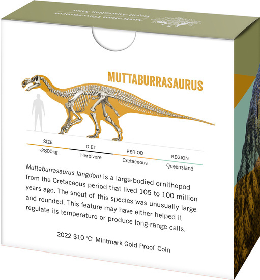 Australian Dinosaurs 1/10 uncji Złota 2022 Proof