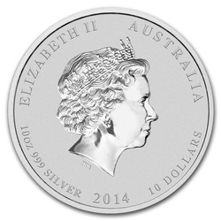 Lunar II : Année du cheval 10 onces d'argent 2014