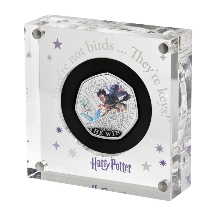 Harry Potter: Winged Keys kolorowany 50p Srebro 2024 Proof