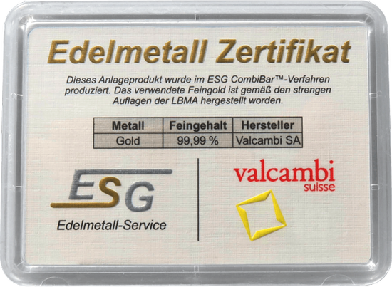 100 x 0,5 g CombiBar Valcambi aranyrudacska