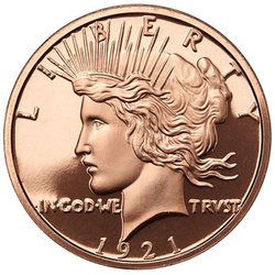 Peace Dollar 1 uncja Miedzi