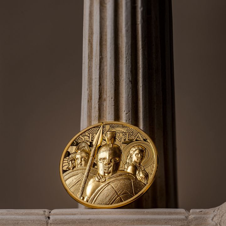 Islas Cook: Sparta 1 oz Oro 2023 Prueba en Ultra Alto Relieve