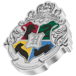 Niue: Harry Potter - Hogwarts Crest colorato 1 oncia d'argento 2021 Proof
