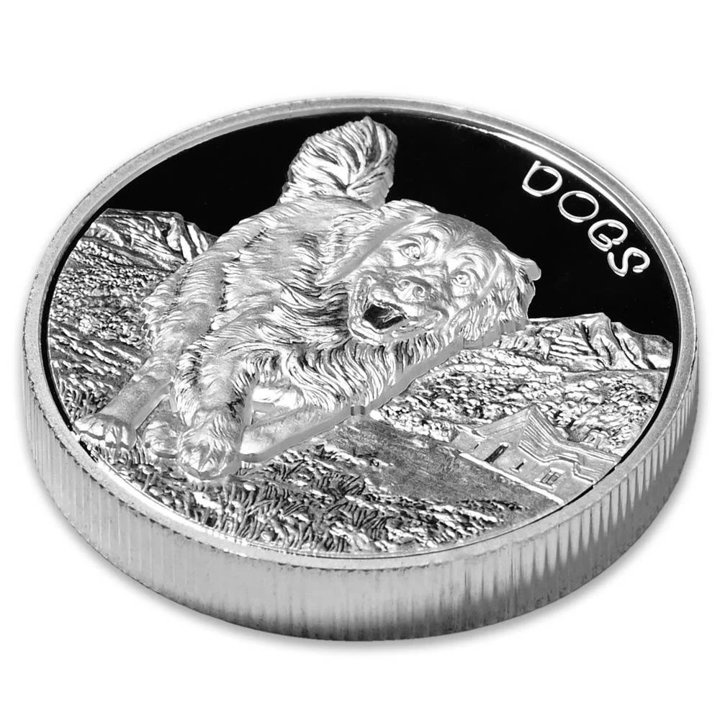 Fiji: Dogs 1 oz Silver 2022 Prooflike High Relief