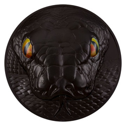 Palau: Hunters by Night – Python kolorowany 1000 gramów Srebra 2023 Obsidian Black Ultra High Relief