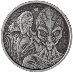 Ghana: Alien 1 oz Silver 2023 Antiqued Coin