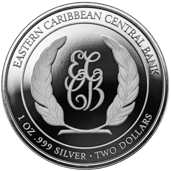 Dominica: Dolphin coloured 1 oz Silber 2023 Proof