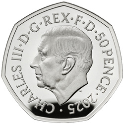 A 80-a aniversare a Zilei Victoriei în Europa 50 pence Argint 2025 Proof
