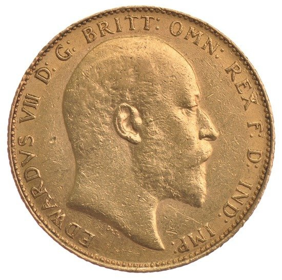 Sovrano d'oro - Re Edoardo VII Sovrano d'oro della Gran Bretagna 1909