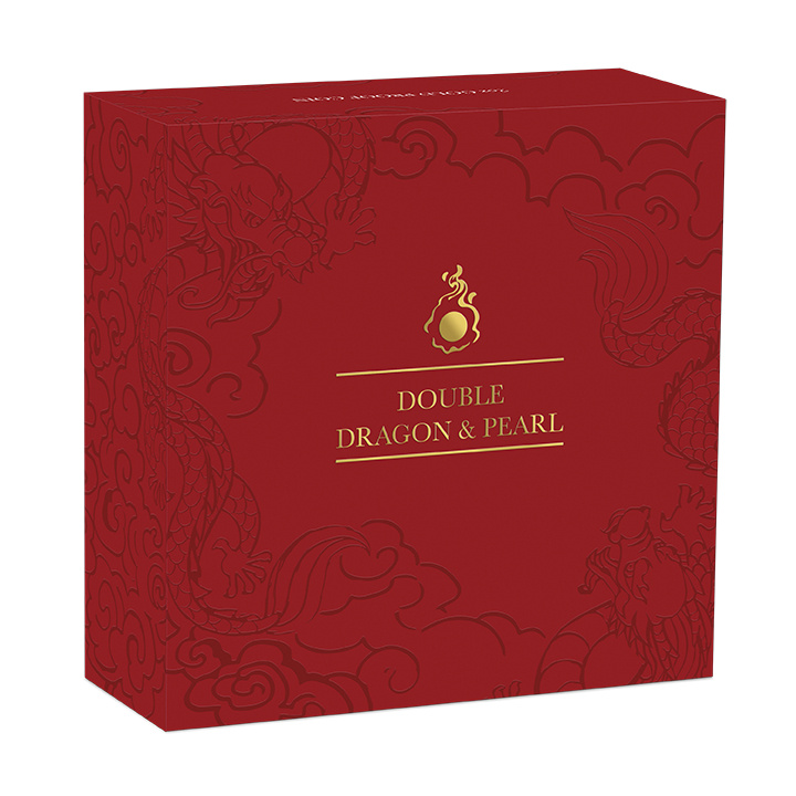 Doppio drago con madreperla 2 once d'oro 2024 Proof