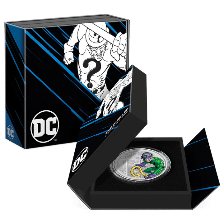 Niue: DC Villains - The Riddler coloreado 3 oz Plata 2023 Proof