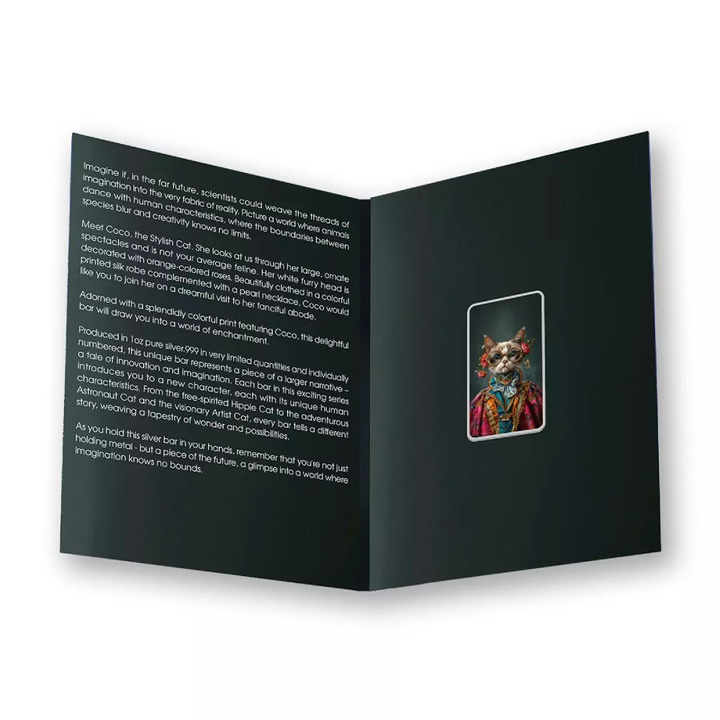 The Holy Land Mint - Human Cats - Coco coloreada 1 onza Plata 2025