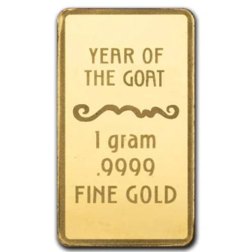 Lingou de aur Lunar Year of the Goat 1 g aur 2027 Prooflike