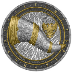 Artefacts: Gjallarhorn coloured 2 oz Silber 2024 Gilded Ultra High Relief