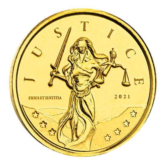 Gibilterra: Lady Justice 1/10 oncia d'oro 2021