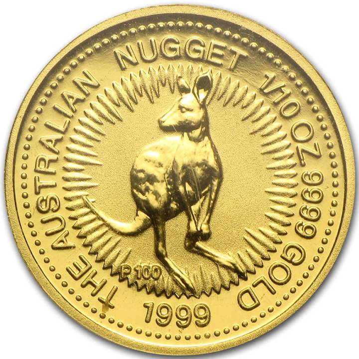 Australian Nugget - Kangaroo 1/10 uncji Złota 1999