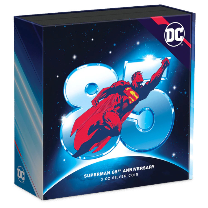 Niue: DC Comics - Superman 85. rocznica komiksu 3 uncje Srebra 2023 Proof