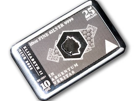 Sztabko Mince Niue: Silver Note Coinbar 10 uncí stříbra 2022