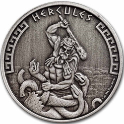 Niue: Heroes of Greek Mythology - Hercules 1 uncja Srebra 2023 Antiqued Coin