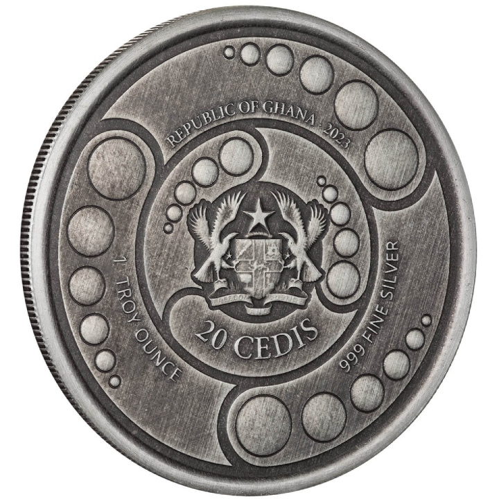 Ghana: Alien 1 uncja Srebra 2023 Antiqued Coin