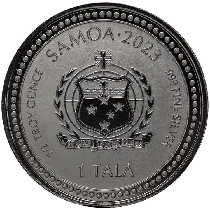 Samoa: El Maestro 1/2 onza Plata 2023 Rodio Negro Proof