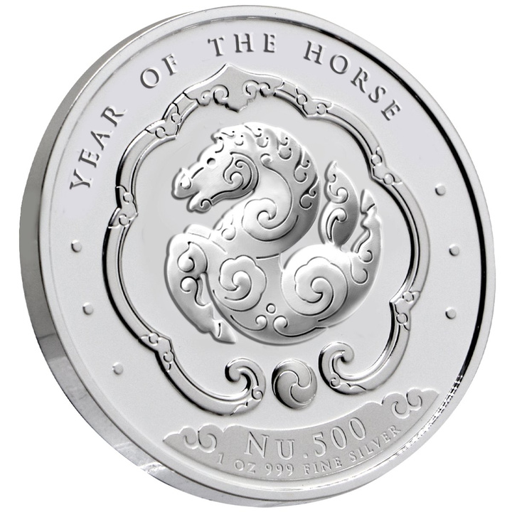 Bhútán: Lunární Rok Koně kolorovaný 1 oz Stříbra 2026 Proof