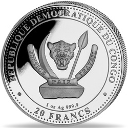 Congo : Vie préhistorique II - Triceratops 1 once d'argent 2024