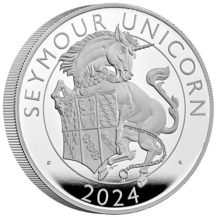 The Royal Tudor Beasts: The Seymour Unicorn 10 oz Silver 2024 Proof