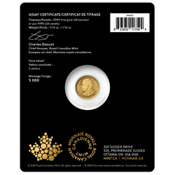 Kanadyjski Liść Klonowy Treasured 1/10 uncji Złota 2025 Polar Bear Privy Mark 