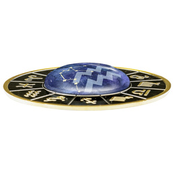 Cameroon: Zodiac Sign - Aquarius coloured Silber 2023 Gilded Black Proof Coin