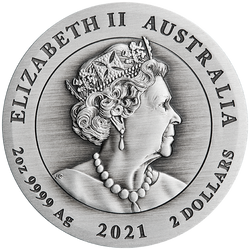 Lunar III: Año del Búfalo 2 oz Plata 2021 Acabado Antiguo