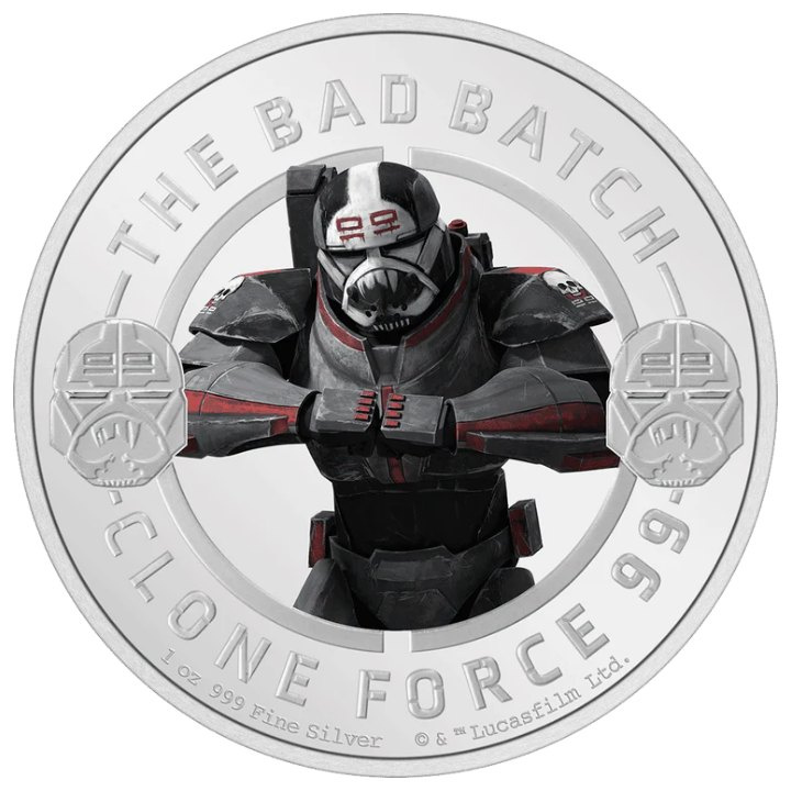 Niue: Star Wars The Bad Batch - Wrecker kolorowany 1 uncja Srebra 2022 Proof