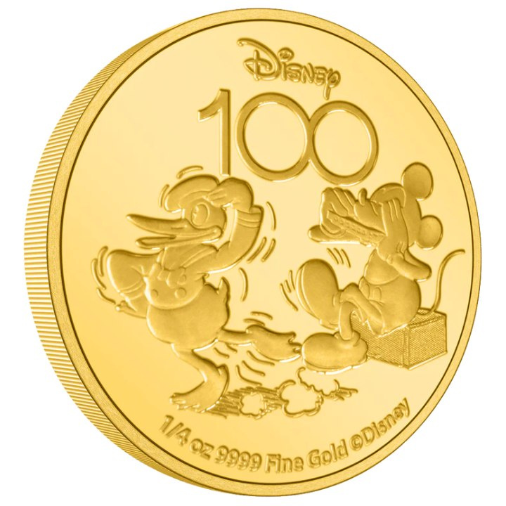 Niue: Disney 100 Years of Wonder - Mickey Mouse and Donald Duck 1/4 oz Gold 2023 Proof