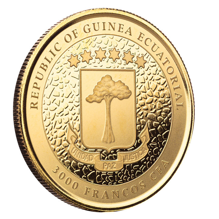 Guinea Equatoriale: Giraffa 1 oncia d'oro 2022 Proof