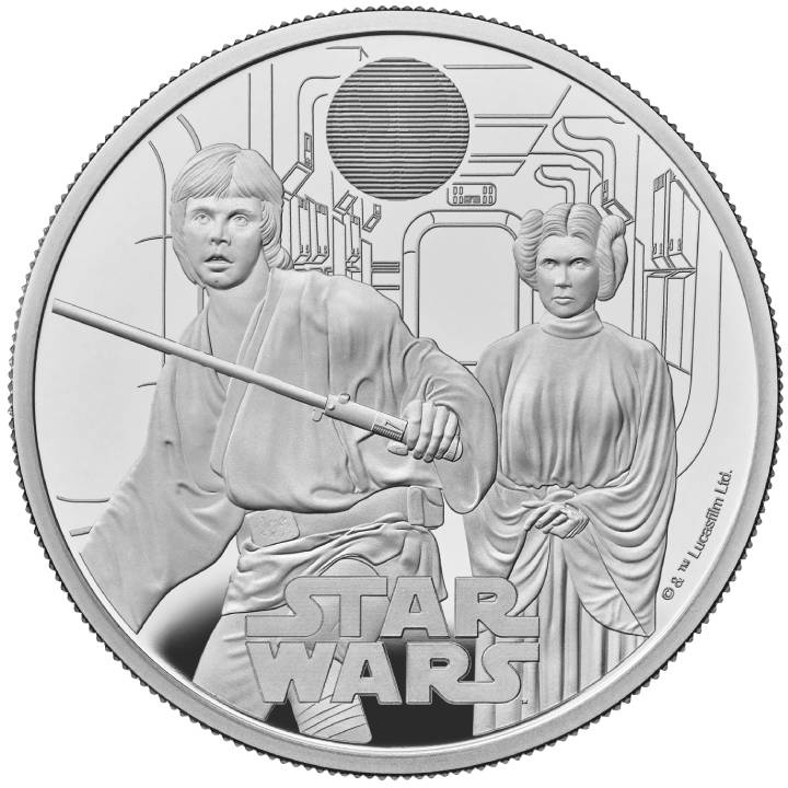 Star Wars Luke Skywalker și Prințesa Leia 2 oz Argint 2023 Proof
