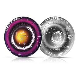 The Beauty of the Universe - Einstein Anello colorato 20 Euro Argento 2025 Proof