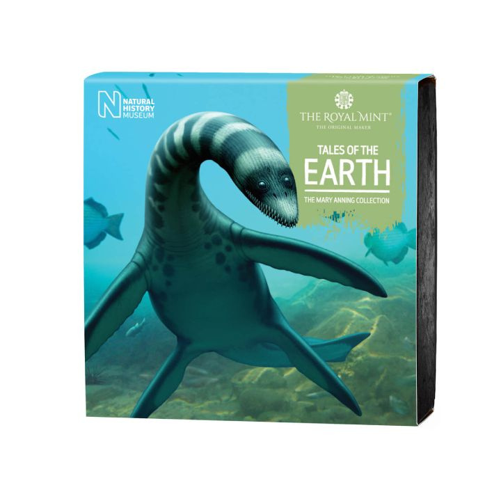 Tales of the Earth: Plesiosaurus colorato 50p Argento 2021 Proof