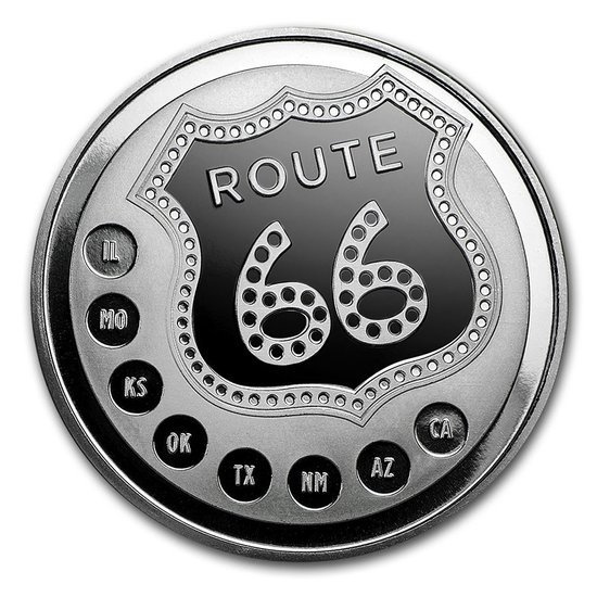 Route 66 1 uncja Srebra Round