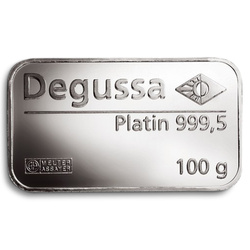 Degussa 100 gram Platinum Bar