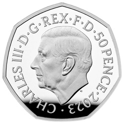Harry Potter : École de sorcellerie et de magie de Poudlard colorée 50 pence en argent 2023 Proof