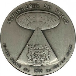 Czad: Alien Invasion 2 uncje Srebra 2018 Antique Coin (z kryształami Swarovskiego)