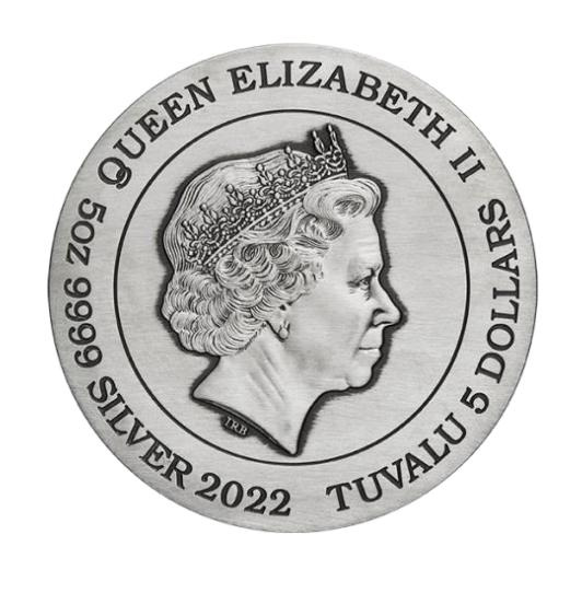 Tuvalu: Znamení zvěrokruhu barevná 5 uncí stříbra 2022 Antiqued Coin
