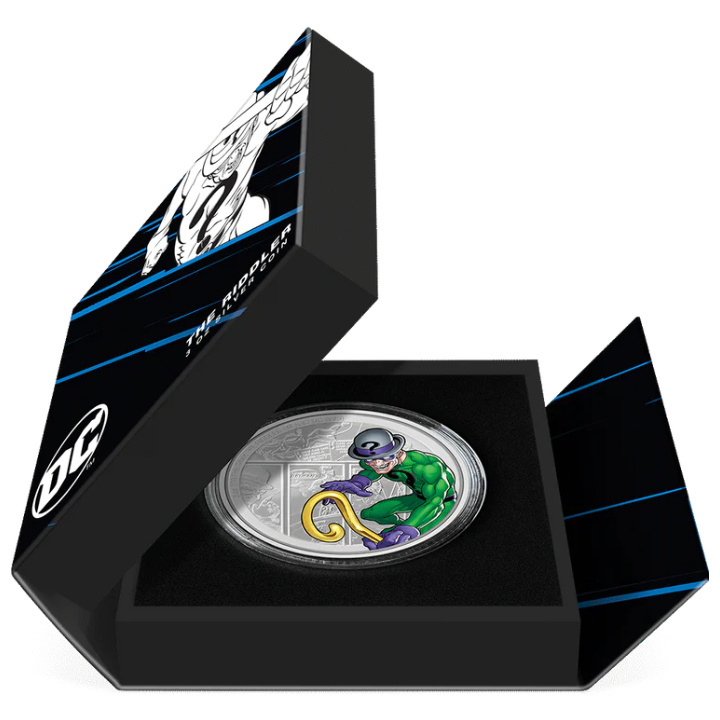 Niue: DC Villains - The Riddler coloreado 3 oz Plata 2023 Proof