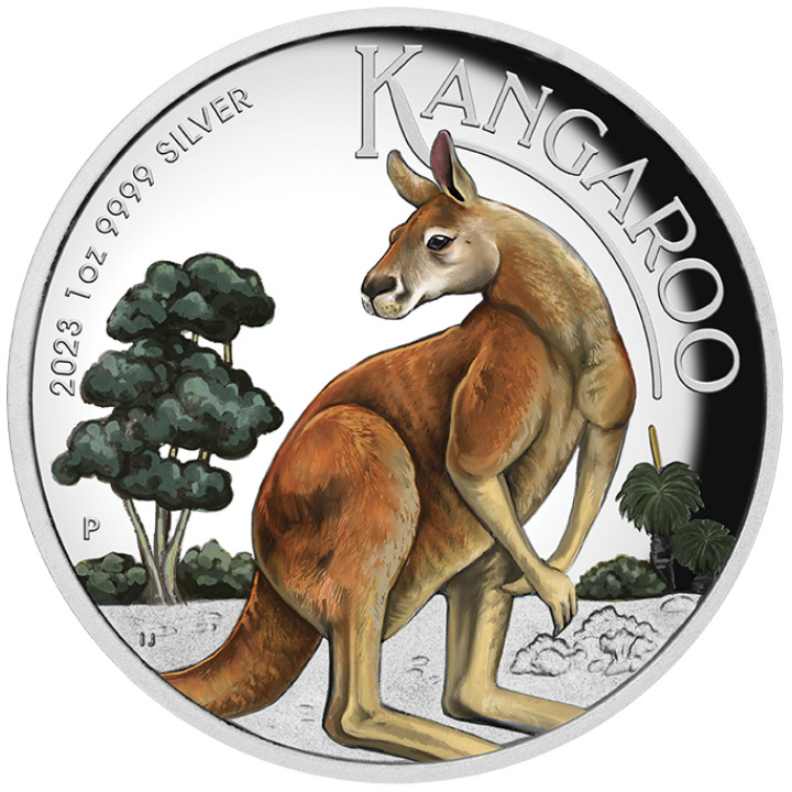 Kangourou australien coloré 1 once d'argent 2023 Proof High Relief