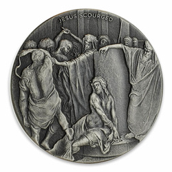 Niue: Biblical -  Jesus Scourged 2 oz Silber 2018 Proof Antiqued Coin 