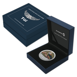 Discover New Zealand: Tui coloured 1 oz Silver 2021 Proof