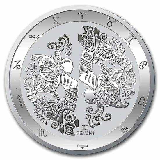 Tokelau: Zodiac Series - Bliźnięta 1 uncja Srebra 2022 (Milkspot) 