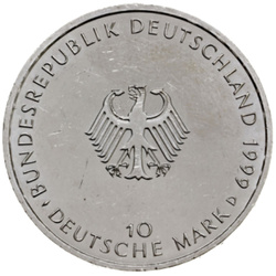 German, 10 Mark Random Year (fineness Ag.925)
